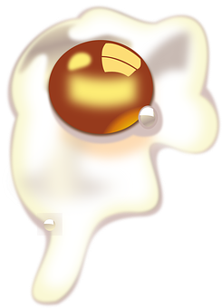 Fried Egg Cartoon Illustration PNG image