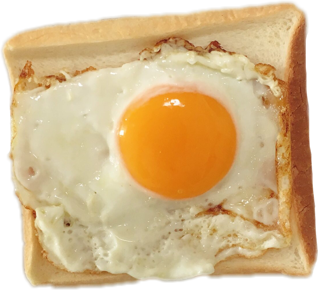 Fried Eggin Bread Cutout PNG image