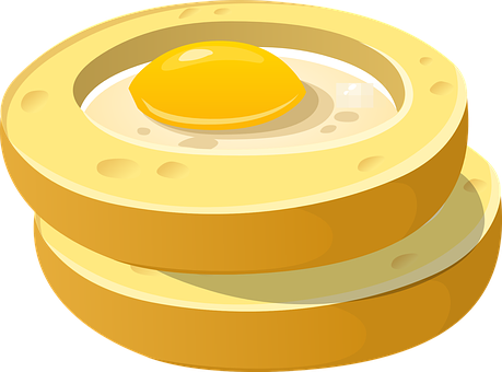 Fried Eggon English Muffin Vector PNG image