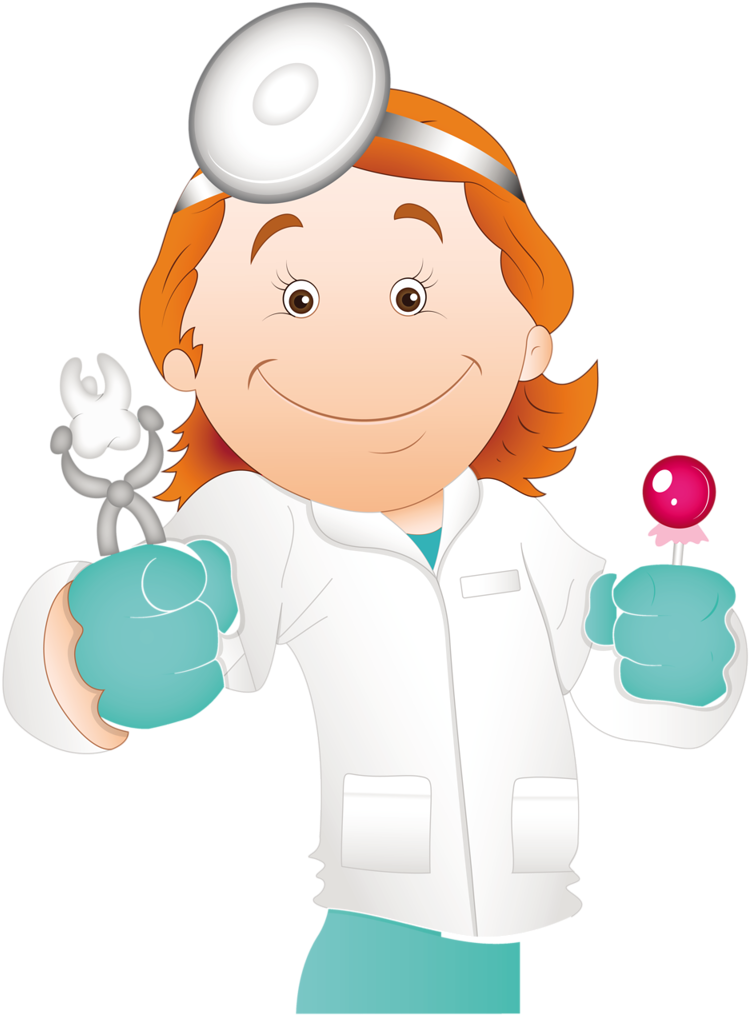 Friendly Cartoon Dentist Vector PNG image