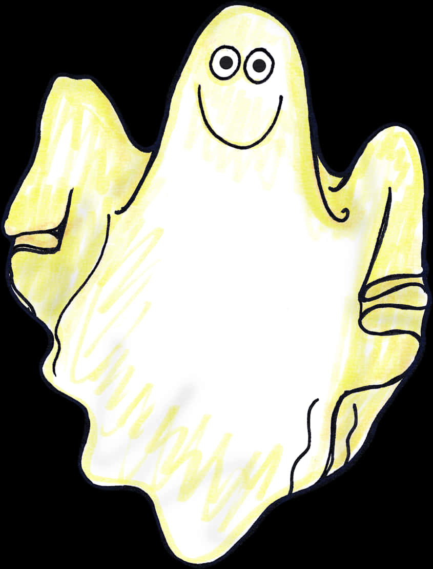 Friendly Cartoon Ghost PNG image