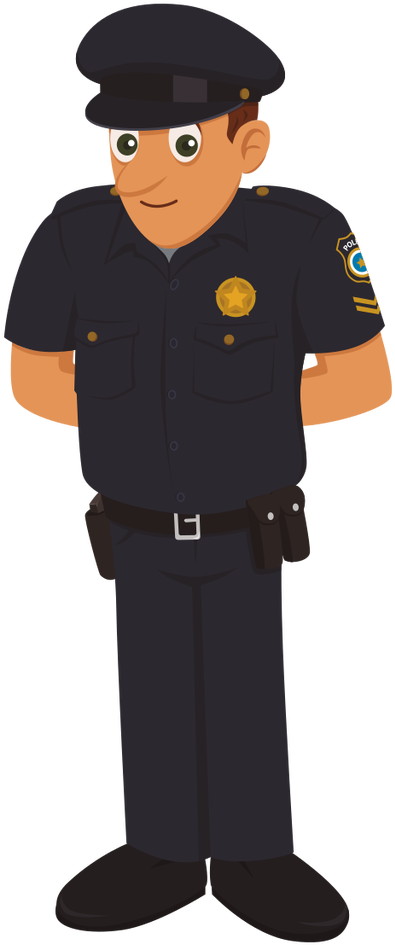 Friendly Cartoon Policeman Standing PNG image