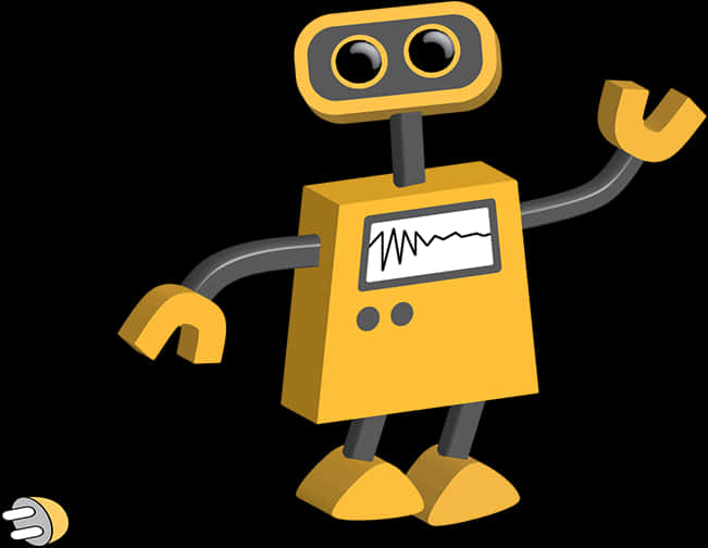 Friendly Cartoon Robot Illustration PNG image