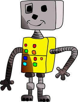 Friendly Cartoon Robot PNG image