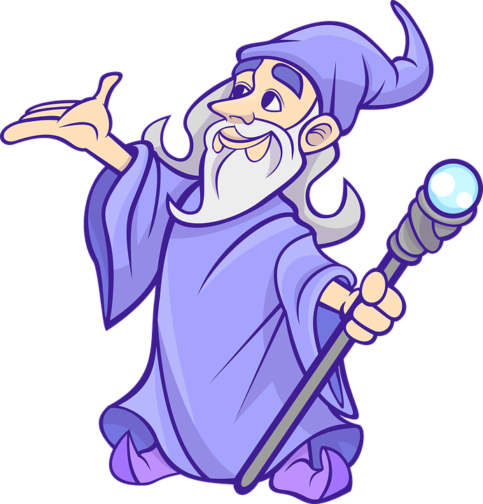 Friendly Cartoon Wizard PNG image