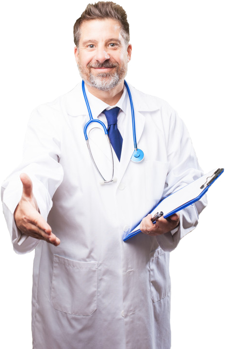 Friendly Doctor Extending Hand PNG image