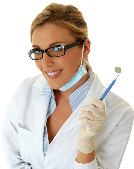 Friendly Female Dentist Portrait PNG image