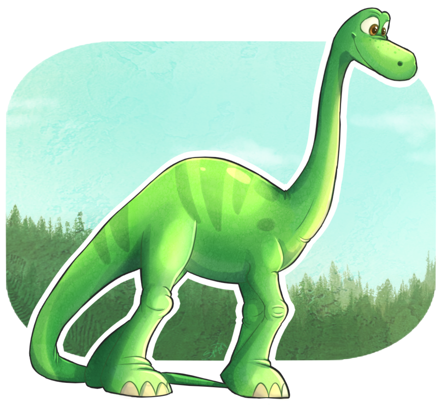 Friendly Green Dinosaur Cartoon PNG image