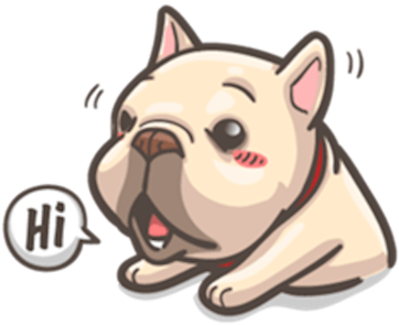 Friendly Greeting Bulldog Cartoon PNG image
