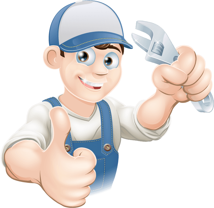 Friendly Mechanic Cartoon Character PNG image