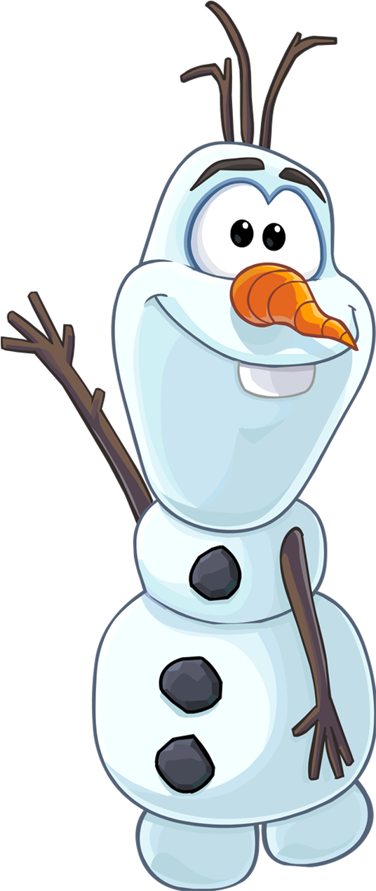 Friendly Snowman Cartoon Character PNG image