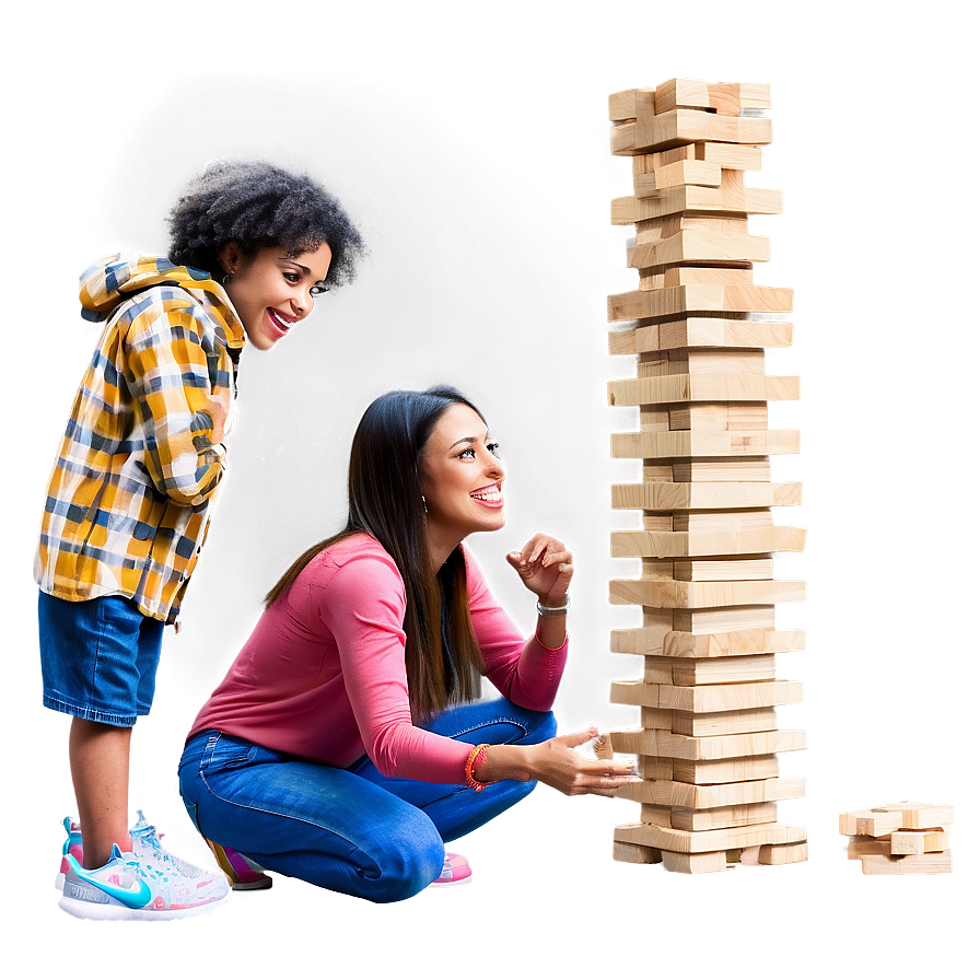 Friends Gathering For Jenga Png Tdx60 PNG image