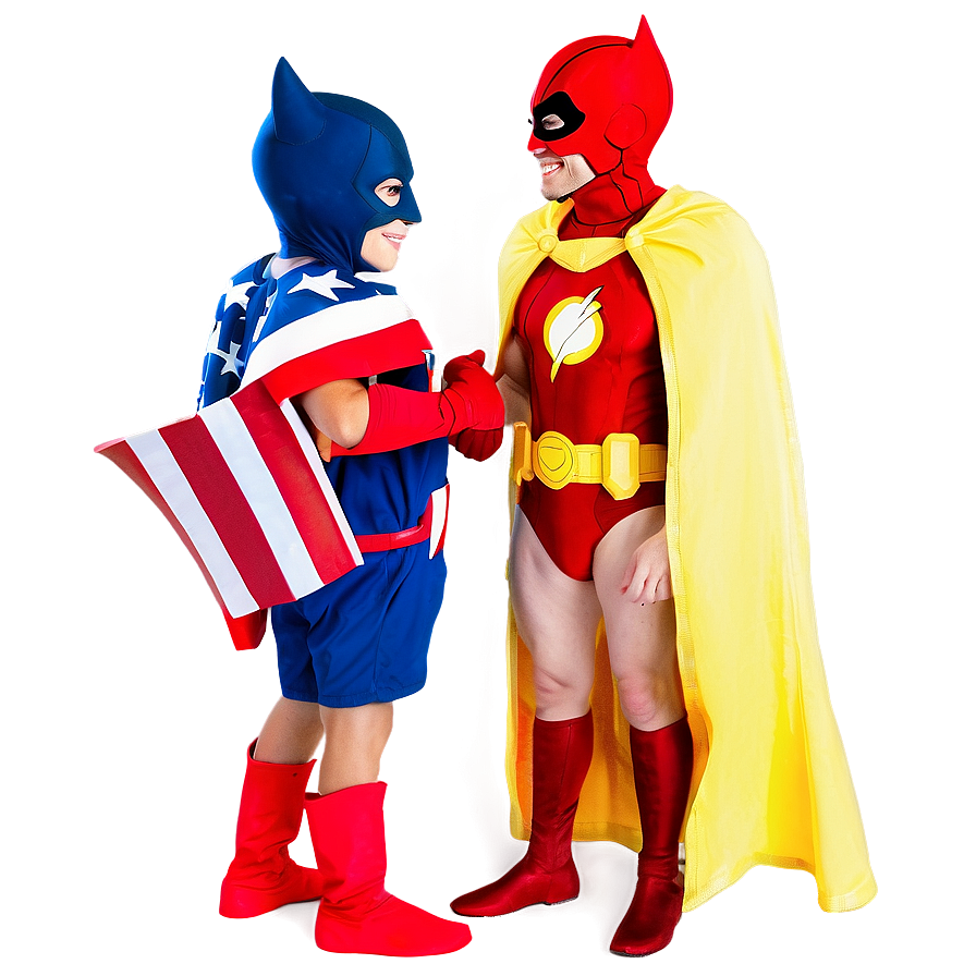 Friends In Superhero Costumes Png Aus77 PNG image