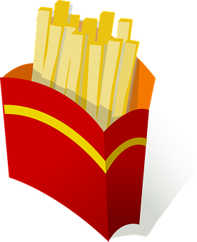 Frites Dans Un Emballage Rouge PNG image