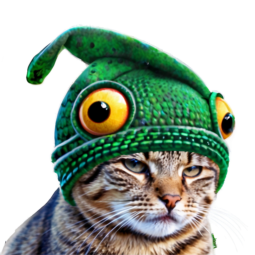 Frog Hat On Cat Png 72 PNG image