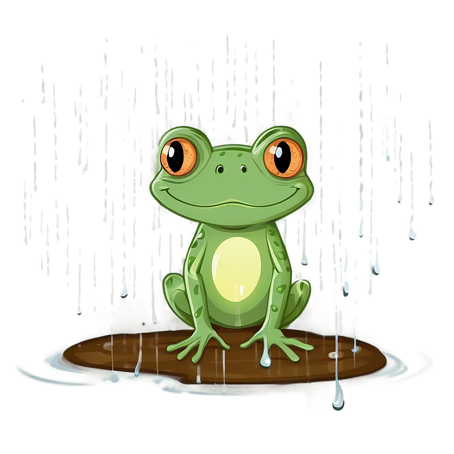 Frog In Rain Cartoon Png 98 PNG image