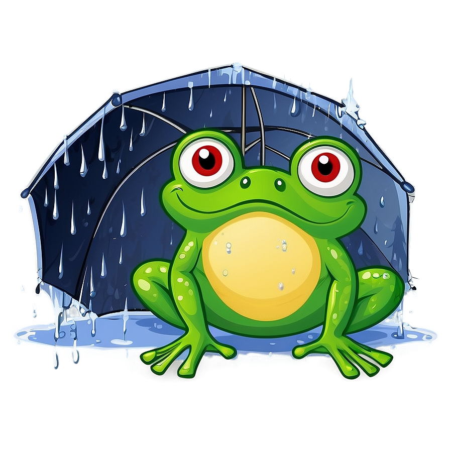 Frog In Rain Cartoon Png Eoh10 PNG image