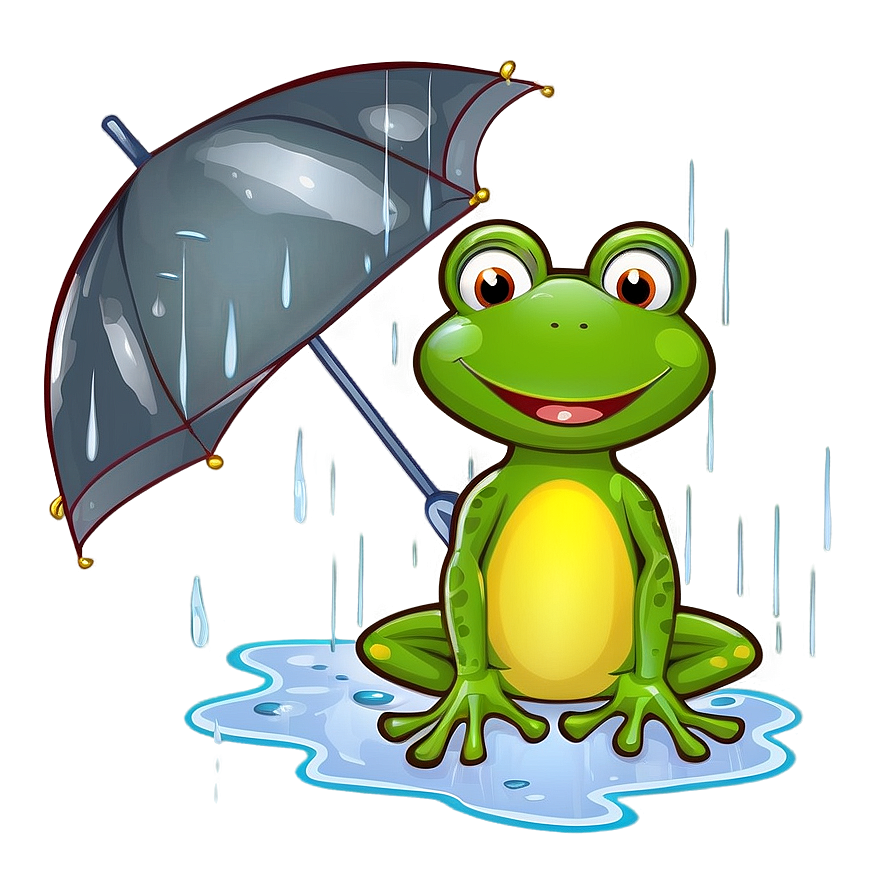 Frog In Rain Cartoon Png Sya65 PNG image