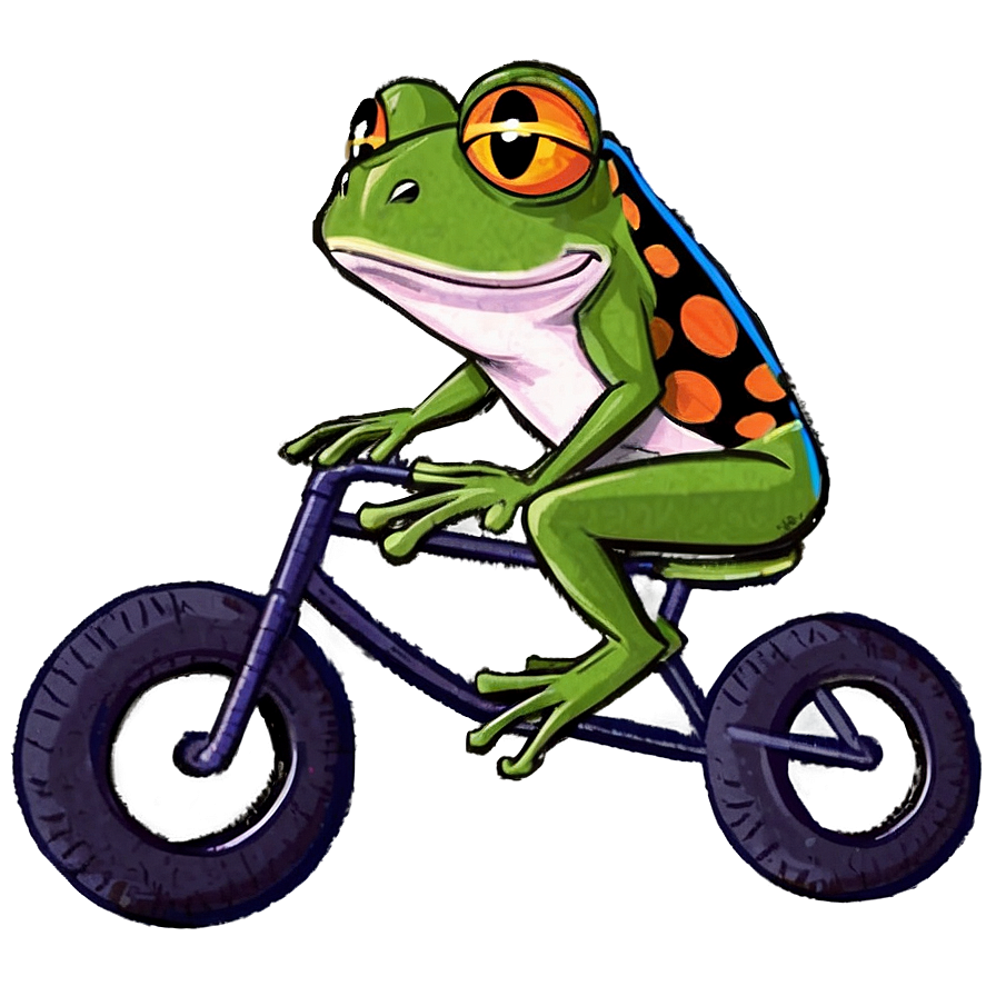 Frog On Bicycle Png 06212024 PNG image