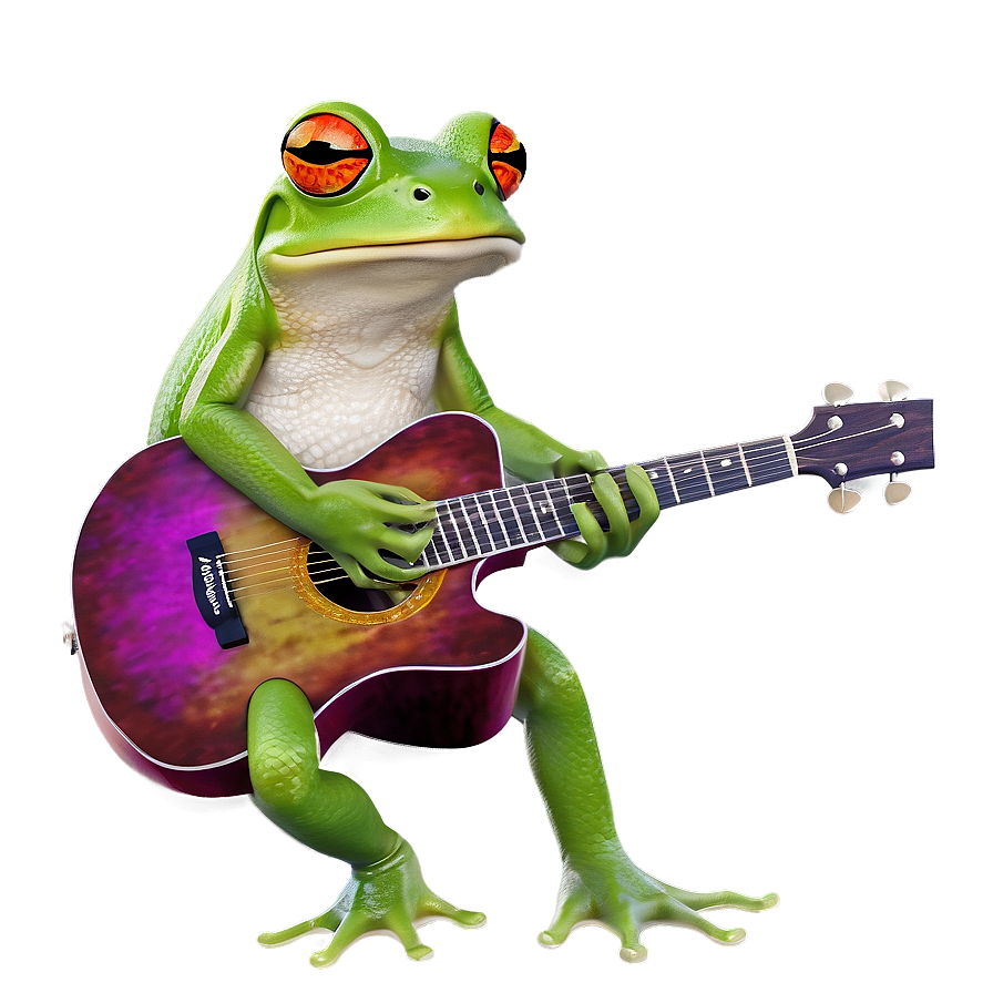 Frog Playing Guitar Png 06212024 PNG image