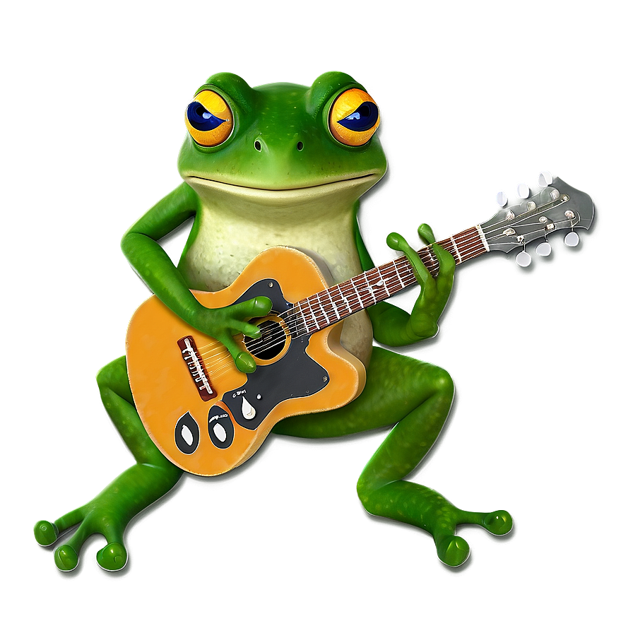 Frog Playing Guitar Png 06212024 PNG image