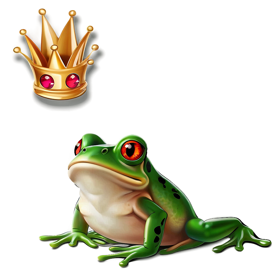 Frog With Crown Cartoon Png 06272024 PNG image