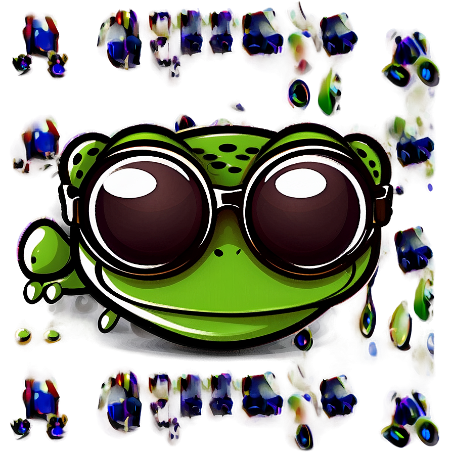 Frog With Glasses Cartoon Png 06272024 PNG image