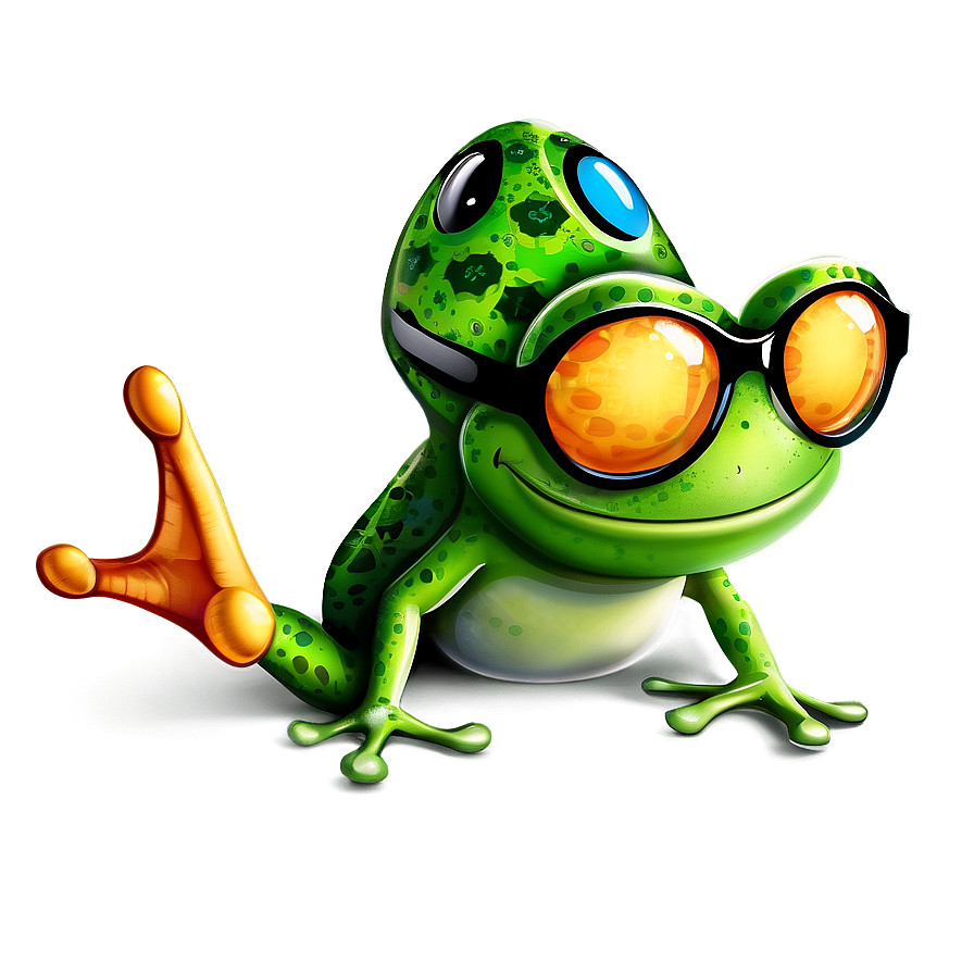 Frog With Glasses Cartoon Png 06272024 PNG image