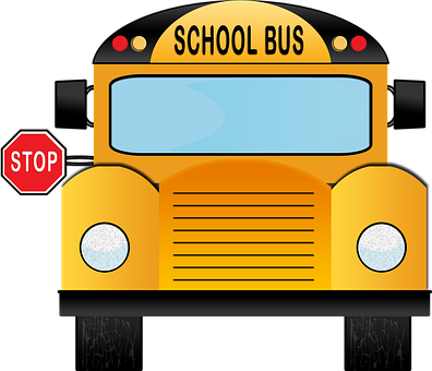 Front View Yellow School Bus Vector PNG image