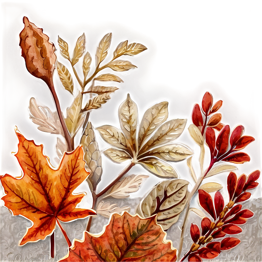 Frosted Autumn Blooms Png 06272024 PNG image