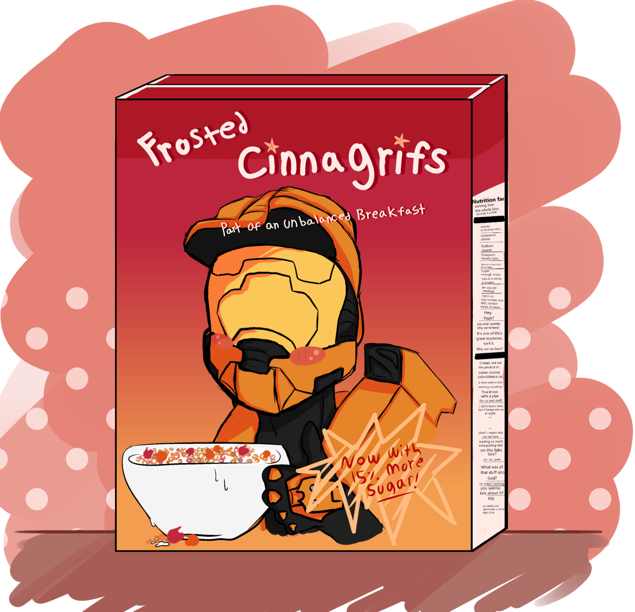 Frosted Cinnagrifs Cereal Box Art PNG image