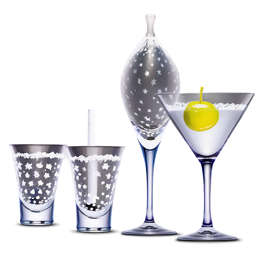 Frosted Martini Glassware Png 05242024 PNG image