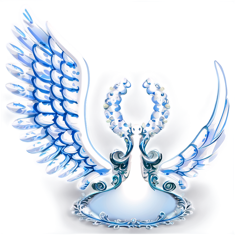 Frosty Angel Wings Pattern Png Iqs PNG image