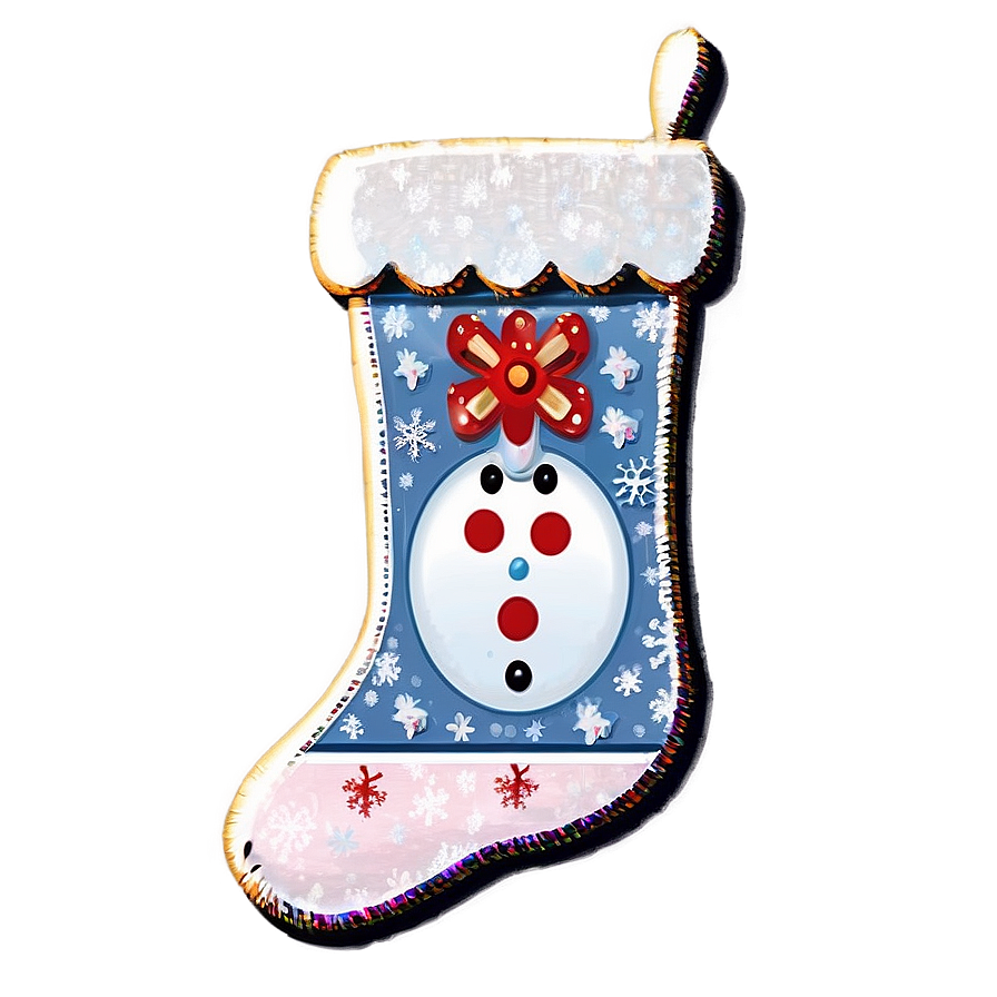 Frosty Christmas Stocking Png Qnf PNG image