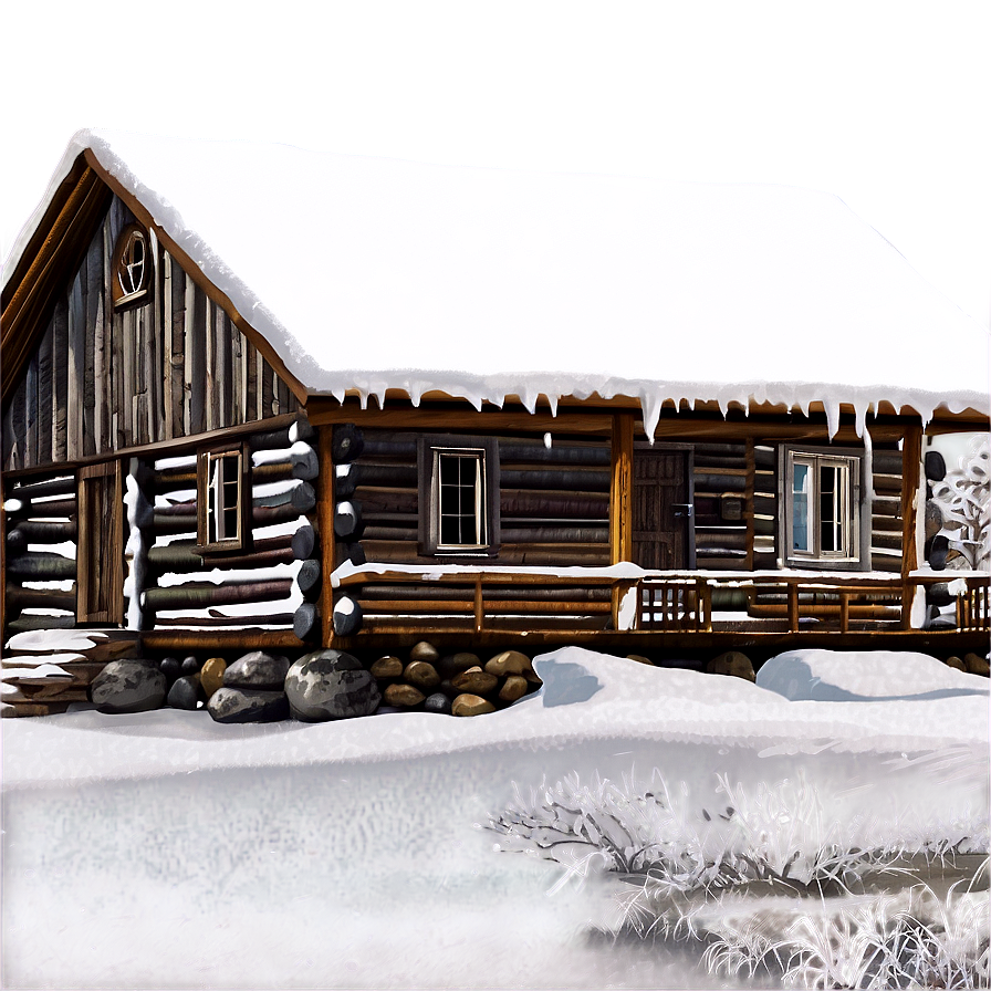 Frosty Cozy Cabin Png 06292024 PNG image