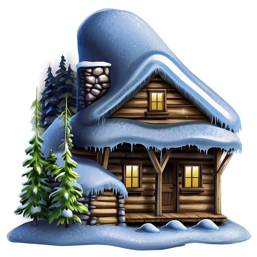 Frosty Cozy Cabin Png Frf PNG image