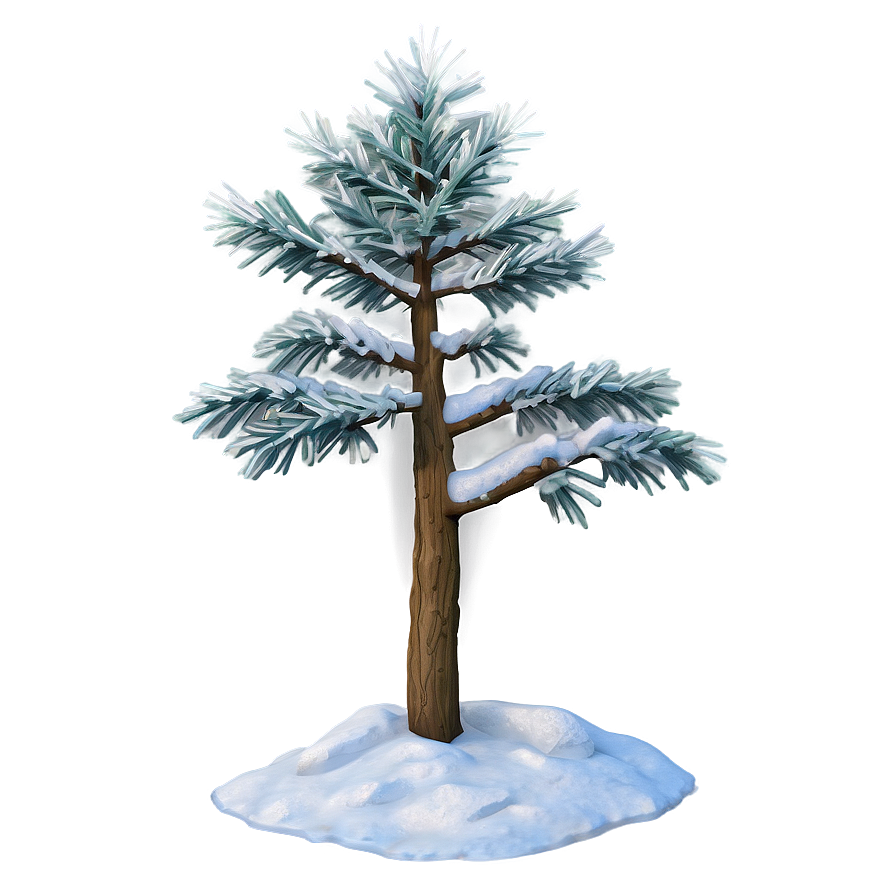 Frosty Pine Tree Png 06212024 PNG image