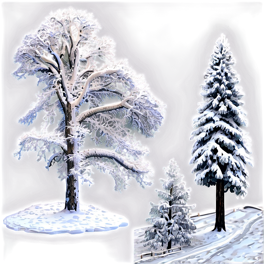 Frosty Snow Covered Trees Png 06292024 PNG image