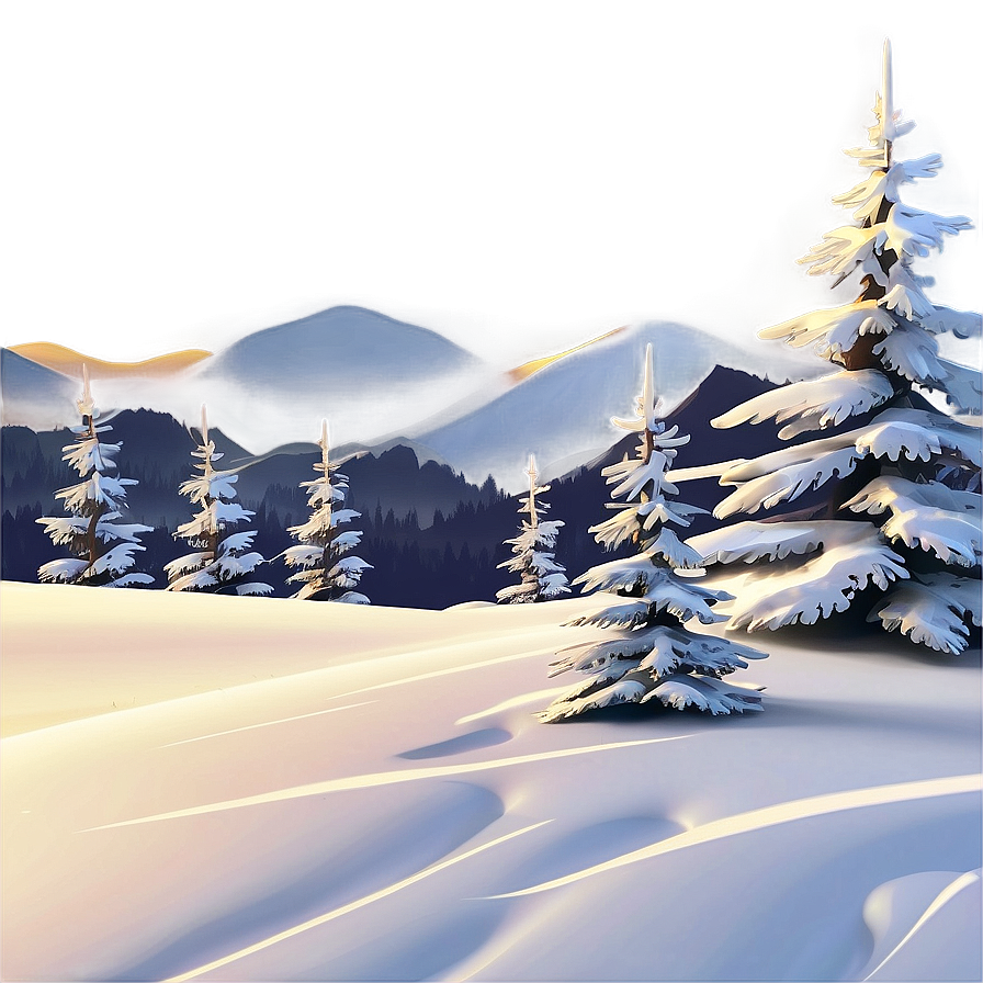 Frosty Snowdrifts Landscape Png 06292024 PNG image