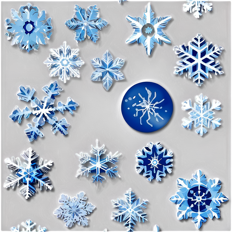 Frosty Snowflakes Pattern Png 9 PNG image