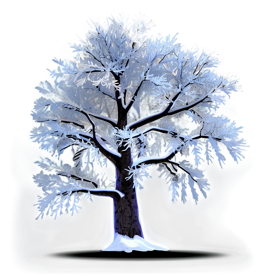 Frosty Snowy Tree Night Png Vpi PNG image