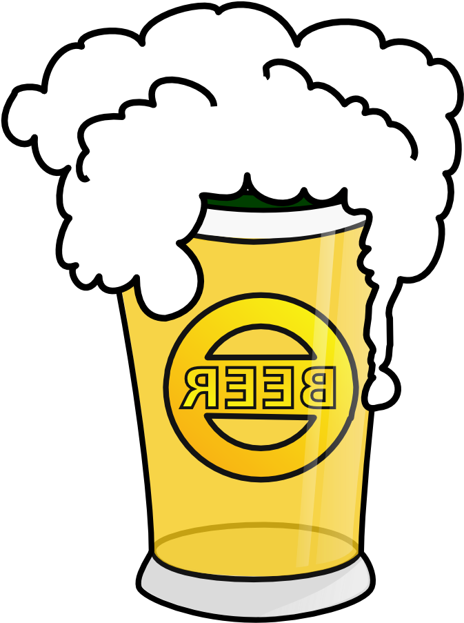 Frothy Beer Glass Cartoon PNG image