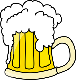 Frothy Beer Mug Cartoon PNG image