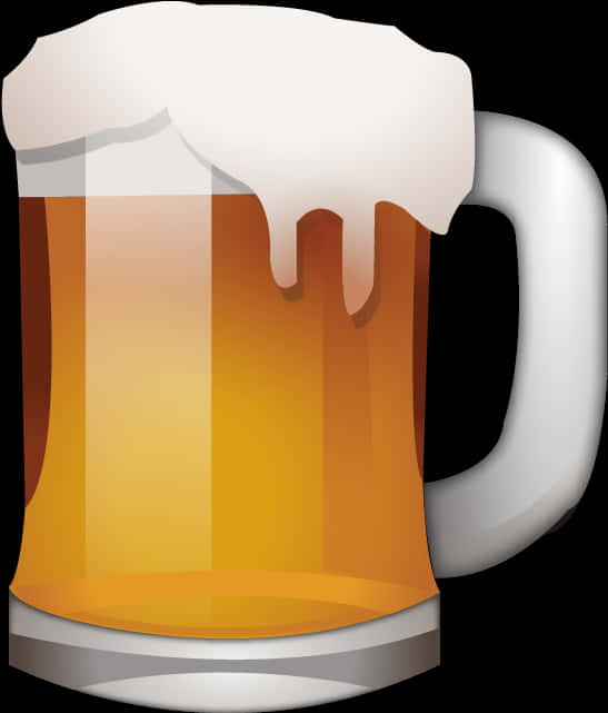 Frothy Beer Mug Graphic PNG image