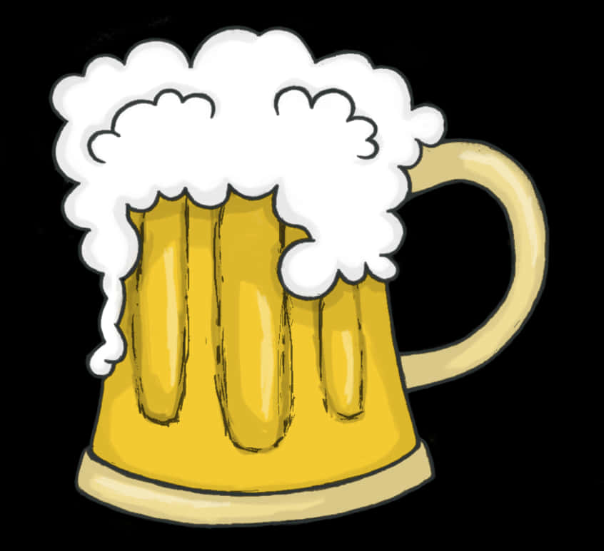 Frothy Beer Mug Illustration PNG image