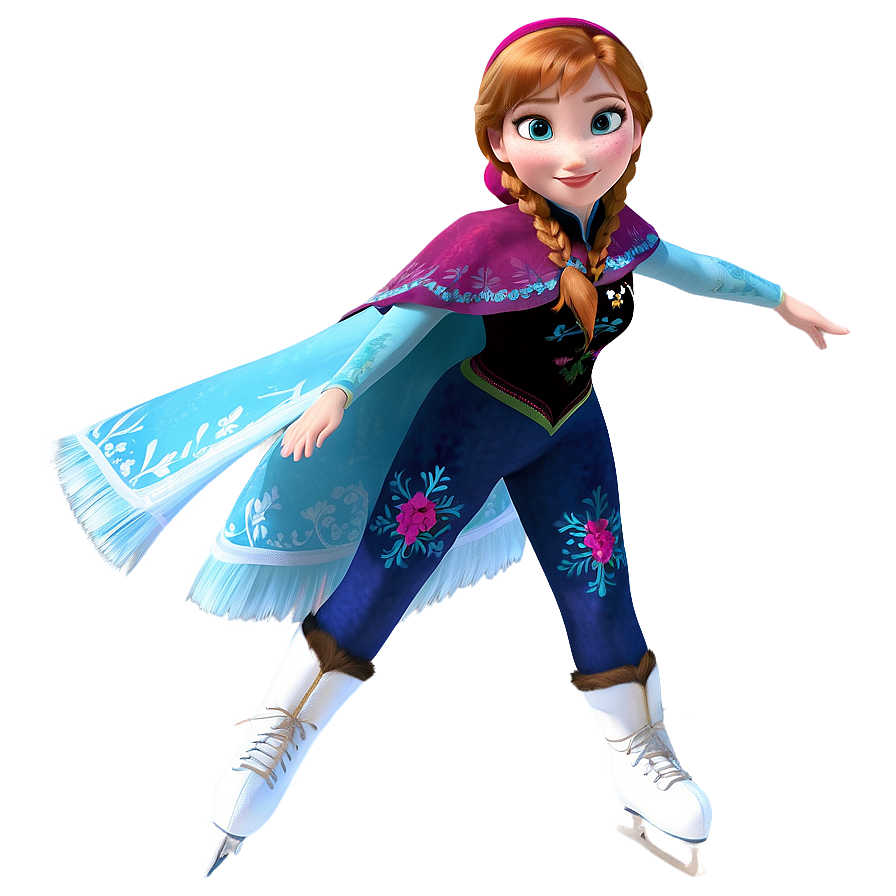 Frozen Anna Ice Skating Png 06282024 PNG image