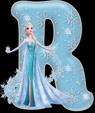 Frozen Elsa Letter B Design PNG image