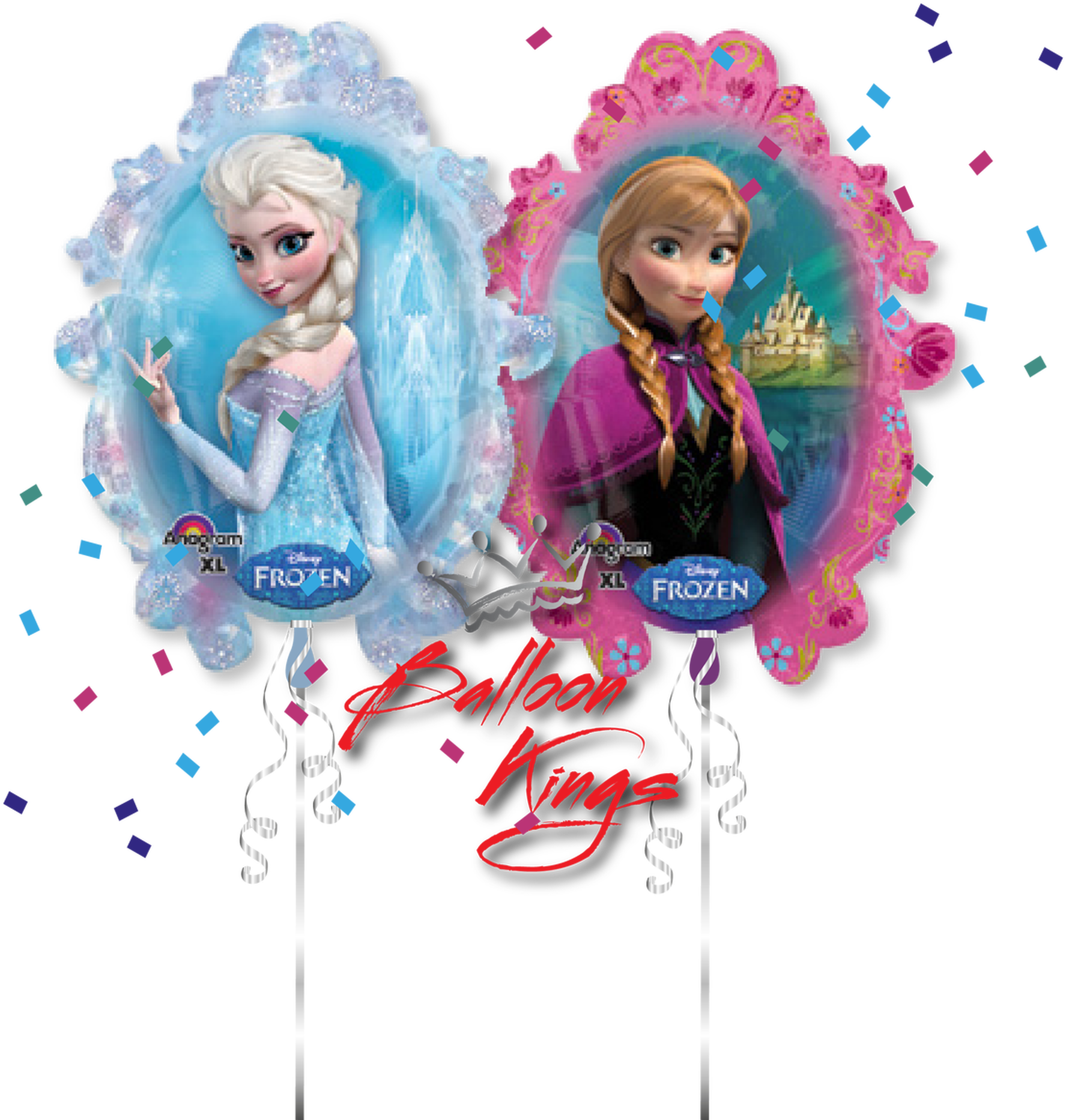 Frozen Elsaand Anna Balloon Designs PNG image