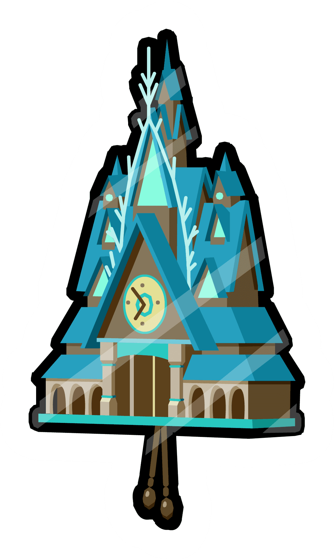 Frozen Inspired Cuckoo Clock Graphic PNG image