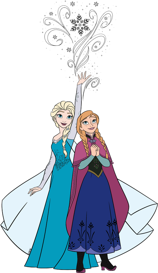 Frozen Sisters Elsaand Anna Magic Display PNG image